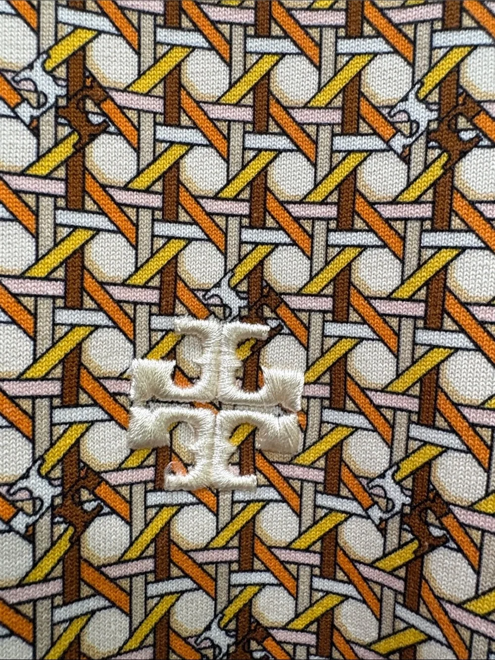 TORY BURCH Basket Weave T Shirt Dress Sz Small Mini Cotton Multicolor Knit